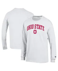 チャンピオン メンズ トップス Tシャツ ロゴ Champion Mens White Ohio State Buckeyes Arch Over Logo Long Sleeve TShirt White ホワイト