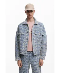 デジグアル メンズ アウター ジャケット・ブルゾン デニム ジャケット Desigual Mens Mottled denim jacket Blue ブルーのサムネイル