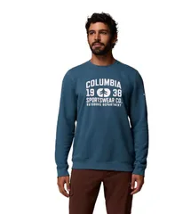コロンビア メンズ アウター パーカー・スウェット スウェット シャツ Columbia Mens Trek Crew Sweatshirt Everblue Outdoor Arch