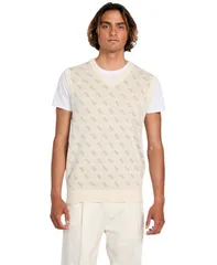 ゲス メンズ アウター ニット・セーター ロゴ GUESS Mens Horace Quattro G Logo Jacquard Sweater Ivory アイボリーのサムネイル