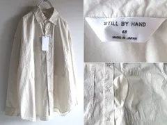 新品タグ付 LOOK使用 STILL BY HAND スティルバイハンド 2024AW 製品染 ガーメントダイ 変形ポケット オーバーシャツ 48 エクリュのサムネイル