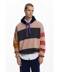 デジグアル メンズ アウター ニット・セーター スウェット シャツ Desigual Mens Widestriped sweatshirt Mix ストライプのサムネイル