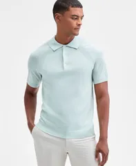 アルファニ メンズ アウター ニット・セーター ポロシャツ セーター Alfani Mens Short Sleeve Textured Polo Sweater Perfect Mint ミントのサムネイル