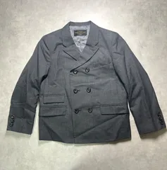 コムサデモードフィユ 120A ダブルブレスト ジャケット ピンストライプ グレー 毛100% 日本製 COMME CA DU MODE FILLE キッズ フォーマル 男の子 卒園式 入学式 七五三 発表会 結婚式 冠婚葬祭 120cm スーツ