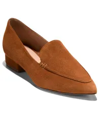 コールハーン レディース シューズ パンプス ローファー ヒール Cole Haan Womens Valantina Pointed Toe Block Heel Loafers Tobacco Suede