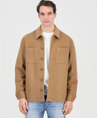 ゲス メンズ アウター ジャケット・ブルゾン シャツ GUESS Mens Furry ButtonFront Shirt Jacket MACCHIATOのサムネイル