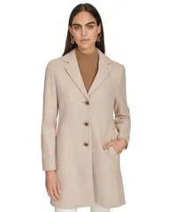 カルバンクライン レディース アウター ジャケット・ブルゾン コート Calvin Klein WomensingleBreasted NotchedCollar Coat Red Beige Melange レッド