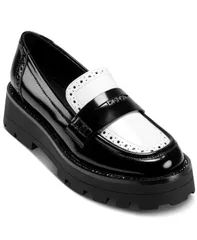 ダナ キャラン ニューヨーク レディース シューズ パンプス ローファー DKNY Womensahana SlipOn Loafers Black White ホワイトのサムネイル