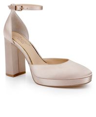 쥬웰 다그레이 미슈카 레이디스 슈즈 펌프스 플랫폼 Jewel Badgley Mischka Womens Stephanie Closed Toe Platform Pumps Dark Nude Satin