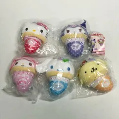 33. 【未開封】サンリオキャラクターズ クレープおくるみマスコット 全5種セット フルコンプ ◆▲