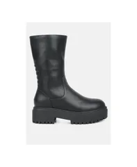 ロンドンラグ レディース シューズ ブーツ・レインブーツ London Rag Womens Lewisa Panelled Lug Sole Boots Black ブラック
