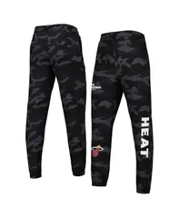 ニューエラ メンズ ボトムス カジュアルパンツ ジョガーパンツ New Era Mens Black Camo Miami Heat Tonal Joggers Black Camo ブラックのサムネイル