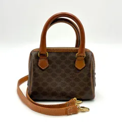 良品◎CELINE セリーヌ  マイクロサイズ 2way ミニハンドバッグ ショルダーバッグ マカダム柄 PVC×レザー 2Y4136