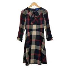 BLUE LABEL CRESTBRIDGE(ブルーレーベルクレストブリッジ) ワンピース サイズ36 S レディース美品  黒×マルチ チェック柄