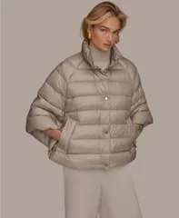 【送料無料】 ダナ キャラン ニューヨーク レディース ジャケット・ブルゾン アウター Womens StandCollar Down Puffer Cape Shine Turinのサムネイル