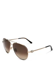 フェラガモ レディース アクセサリー サングラス・アイウェア FERRAGAMO Timeless Collection Brow Bar Aviator Sunglasses 61mm Gold ゴのサムネイル