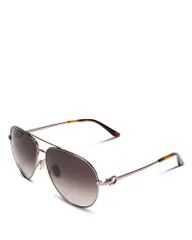 フェラガモ レディース アクセサリー サングラス・アイウェア FERRAGAMO Timeless Collection Brow Bar Aviator Sunglasses 61mm Shinyのサムネイル