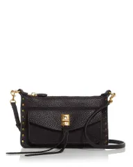 【送料無料】 レベッカミンコフ レディース ショルダーバッグ バッグ Darren Mini Top Zip Leather Crossbody Black