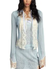 アナスイ レディース アウター カーディガン レース ニット Anna Sui Lingerie Lace Knit Cardigan Sky Blue ブルーのサムネイル
