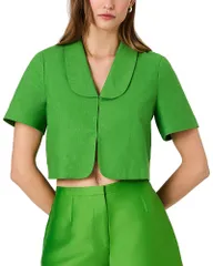 フレンチコネクション レディース トップス シャツ FRENCH CONNECTION Theoversized Collar Short Sleeve Top Botanica Green グリーンのサムネイル