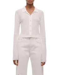 ヘルムート ラング レディース トップス シャツ ニット リネン Helmut Lang Linen Blend Knit Shirt Ivory アイボリーのサムネイル