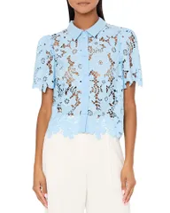 ミリー レディース トップス シャツ レース MILLY Addison Roja Lace Top Milly Blue ブルーのサムネイル