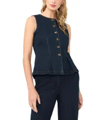 テッドベーカー レディース アウター ベスト Ted Baker Gia Button Up Vestate Blue ブルーのサムネイル