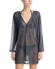ラグアンドボーン レディース トップス ワンピース メッシュ rag bone rb Miramar Mesh Dresswim CoverUp Washed Black ブラックのサムネイル