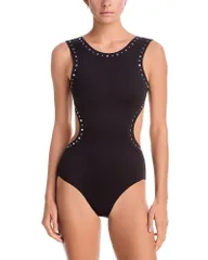【送料無料】 スタウド レディース 上下セット 水着 Dolce One Piece Swimsuit in BlackWhite Espresso Studded