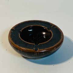 ○天目釉 アンティーク陶器 来客用灰皿 角田園作 - メルカリ