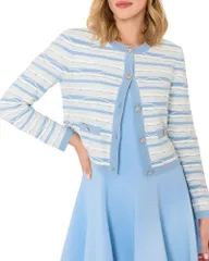 ミリー レディース アウター カーディガン MILLY Skye Striped Cardigan Blue Multi ブルーのサムネイル