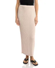 【送料無料】 プリーツ プリーズ イッセイ ミヤケ レディース スカート ボトムス Pleated Maxi Skirt Emu Beige