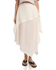 【送料無料】 プリーツ プリーズ イッセイ ミヤケ レディース スカート ボトムス All Squares Asymmetrical Skirt White