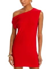 노마카마리 레이디스 탑스 원피스 미니 Norma Kamali One Shoulder Mini Dress Tigered 레드