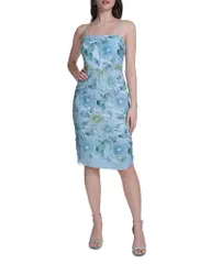 【送料無料】 エリザジェイ レディース ワンピース トップス Embellished Mesh Dress Blue Multi