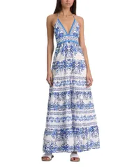 【送料無料】 アリスアンドオリビア レディース ワンピース トップス Karolina Smocked Waist Dress Solstice