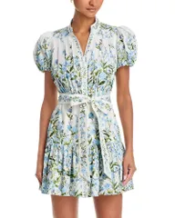 【送料無料】 アリスアンドオリビア レディース ワンピース トップス Cora Mini Dress Fresh Air Carolina Blue