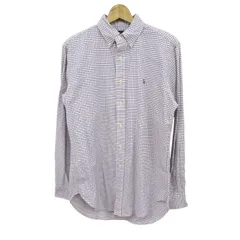ラルフローレン 長袖シャツ ボタンダウン チェック柄 トップス メンズ Sサイズ ピンク×ブラック×ホワイト RALPH LAUREN 【中古】のサムネイル
