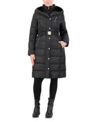 コールハーン レディース アウター コート Cole Haan Belted Puffer Coat Black ブラックのサムネイル