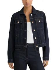 【送料無料】 レイス レディース ジャケット・ブルゾン アウター Carmen Denim Jacket Dark Blue