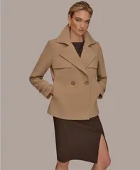 ダナ キャラン ニューヨーク レディース アウター コート クレープ Donna Karanew York Womenshort Crepe Notch Collar Trench Coat Lighのサムネイル