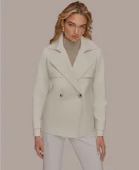 ダナ キャラン ニューヨーク レディース アウター コート クレープ Donna Karanew York Womenshort Crepe Notch Collar Trench Coat Creaのサムネイル