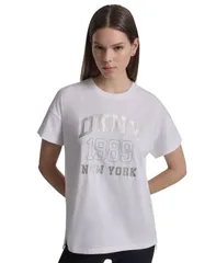 ダナ キャラン ニューヨーク レディース トップス Tシャツ 半袖 ロゴ DKNY Sport ShortSleeve DKNY New York 1989 Logo TShirt White ホワイのサムネイル
