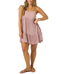 オニール レディース トップス ワンピース ミニ ONeill Womensaltwater Solids Rilee Crinkle CoverUp Mini Dress Orchidのサムネイル