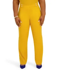 【送料無料】 カスパール レディース カジュアルパンツ ボトムス Womens PullOn Rivet Faux Extend Tab Trousers Gold Signature