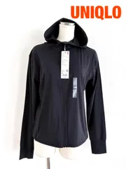 【新品】UNIQLO　ユニクロ　エアリズム　UVカットフルジップパーカー　XLサイズ　ブラック　アウトドア　お出掛け　送料込み　6466372