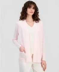 【送料無料】 アンクライン レディース ニット・セーター アウター Womens Fine Rib OpenFront Malibu Cardigan Soft Blossom