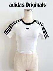 adidas Originals　アディダスオリジナルス　スリーストライプス半袖ベビーTシャツ　2023年製　定価4,950円　～XSサイズ　オフホワイト　ブラック　半袖　スポーツ　カジュアル　送料込み　6466367