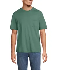 【送料無料】 ランズエンド メンズ Tシャツ トップス Big Tall SuperT Short Sleeve TShirt with Pocket Eucalyptus
