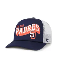47 ブランド メンズ アクセサリー 帽子 47 Brand Mens Navy San Diego Padres Meander Foam Trucker Snapback Hat Navy White ホワイト